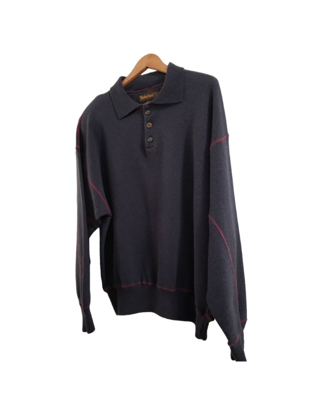 90sTimberland WeatherGear Wool and Cotton Mens Sweater Italy Long Sleeve - Picture 3 of 8